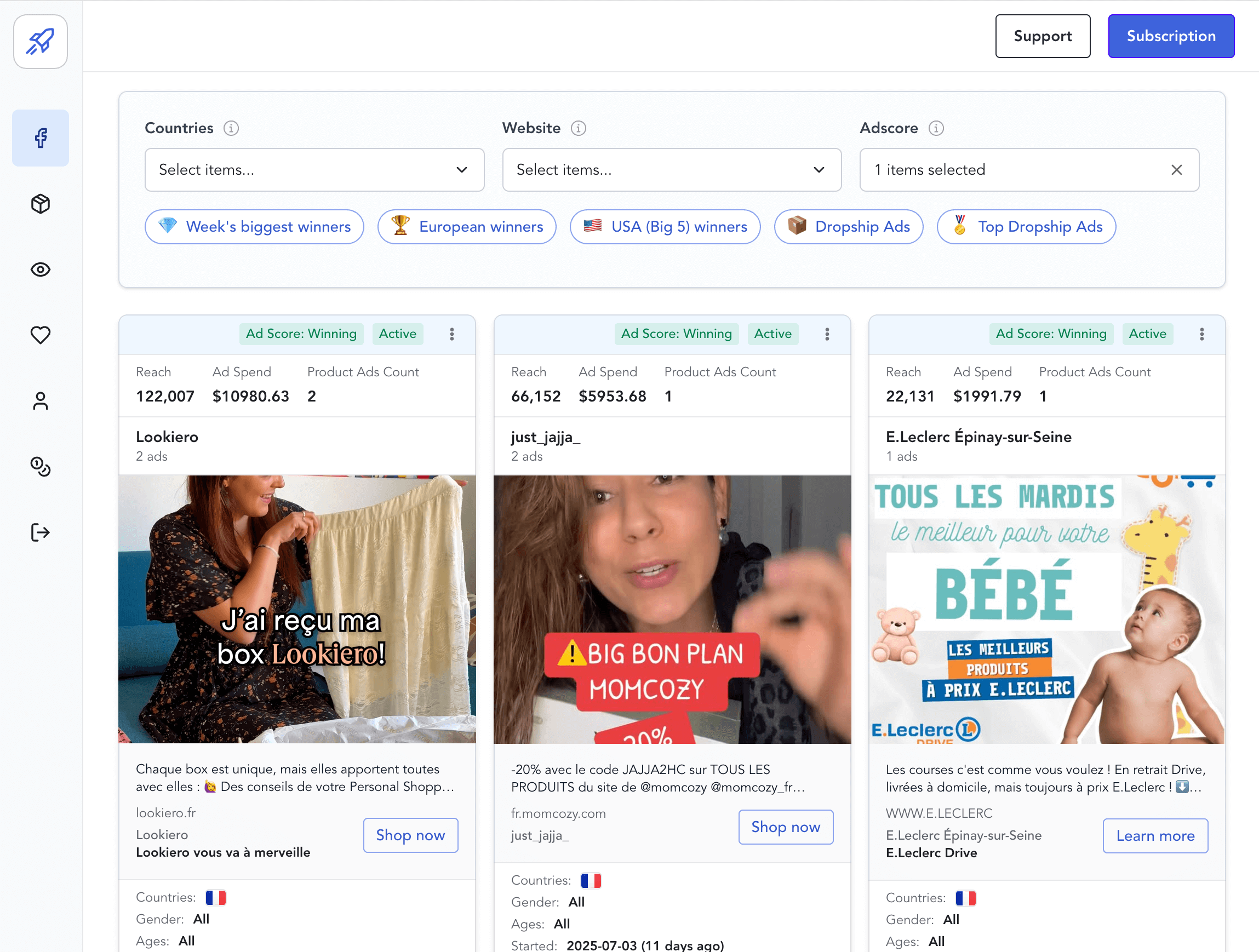 Ecommerce store intelligence dashboard